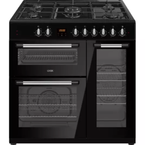 LOGIK LRC90B21 90 cm Dual Fuel Range Cooker - Black