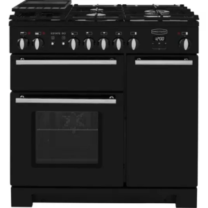 RANGEMASTER Estate 90 EST90DFFBL C Dual Fuel Range Cooker - Black & Chrome