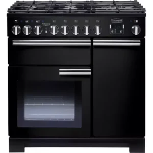 RANGEMASTER Professional Deluxe 90 Dual Fuel Range Cooker - Black & Chrome