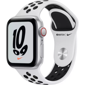 APPLE Watch SE Cellular - Silver with Pure Platinum & Black Nike Sports Band  40 mm