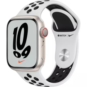 APPLE Watch Series 7 Cellular 4G - Starlight Aluminium with Pure Platinum & Black Nike Sport Band  41 mm