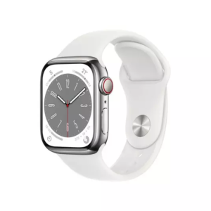 APPLE Watch Series 8 Cellular - Silver with White Sports Band  41 mm