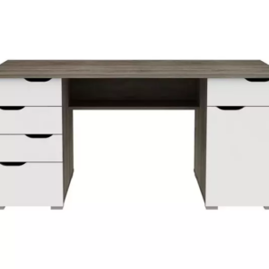 ALPHASON Kentucky Desk - White & Dark Oak